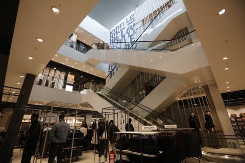 The store is over three floors